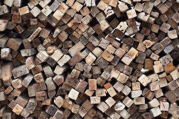pile of used wood for the background