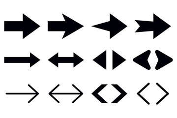 Set Of Different Style Black Arrows