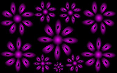 Abstract floral vector background with gradient colors	