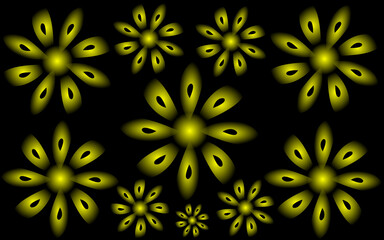 Abstract floral vector background with gradient colors	