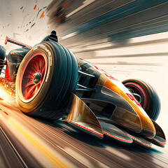formula car racing at high speed. generative ai