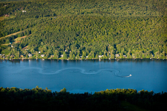 Lake Elmore as viewed from the fire tower on Mt. Elmore, Elmore VT.