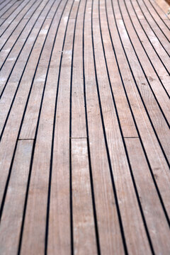 Teak decks that last forever, onboard a sailing yacht.