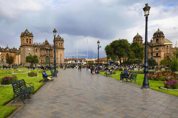 Cathedral of Cusco or Cathedral Basilica of the Virgin of the Assumption, Plaza de Armas, Cusco,...