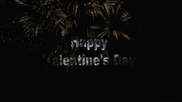 Happy Valentine's day inscription in the form of fireworks.