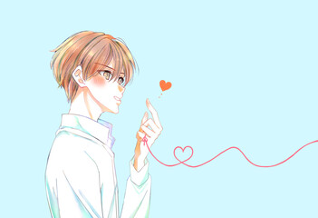 運命の赤い糸を結んでいる男性