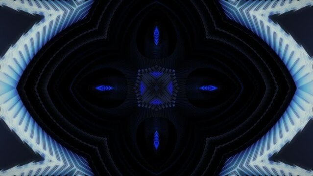 Blues in black Kaleidoscope visuals - Animation