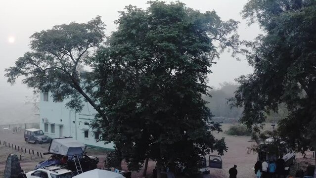Drone Footage at a camping site in Kuno National Park, Madhya Pradesh, India
