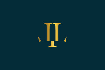  LL modern luxury typography logo design, LL golden logo, LL logo design