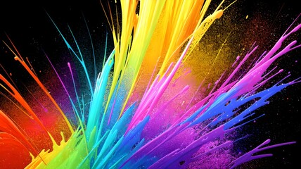 Art splatter desktop wallpaper background, colorful beautiful paint splatters, free open spirited illustration of colors