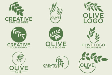 olive branch logo design with 9 options