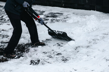 Snow removal in front of the house