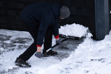 Snow removal in front of the house
