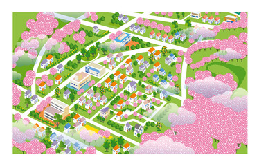 美しい街並みと暮らしの風景。人々が明るく暮らせる自然と住宅が溶け込む街づくり。
