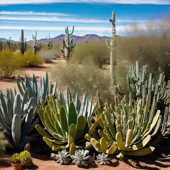 Cactus nursery in the desert.