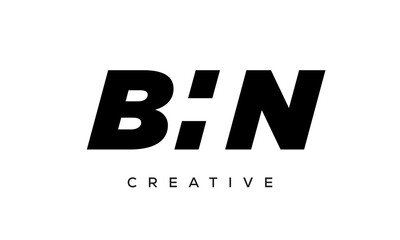BHN letters negative space logo design. creative typography monogram vector