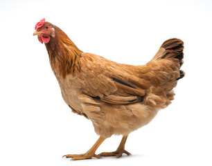 brown chicken on a white background.