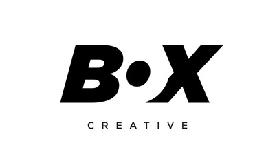 BOX letters negative space logo design. creative typography monogram vector