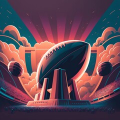 Super Bowl American Football background created with generative AI technology