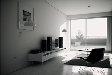 3d render of a living room , ai generated
