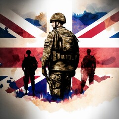 Armed Forces Day background UK created with generative AI technology