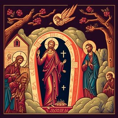 Orthodox Holy Saturday Design background created with generative AI technology