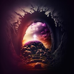 Holy Saturday Design Background created with generative AI technology