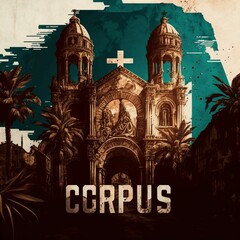 A Corpus Christi event background created with generative AI technology