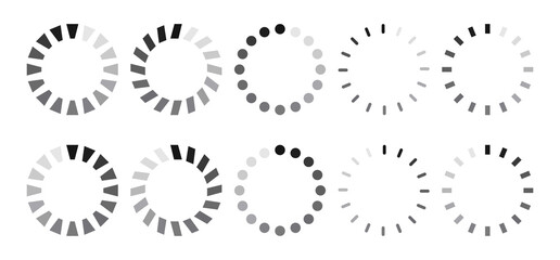Set of Loading icons. Load. Load bar icons. Vector illustration