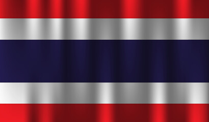 flag of thailand country nation symbol 3d textile satin effect  background wallpaper vector