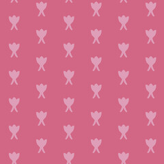 Seamless pattern of symmetrical floral arrangement on pink background
