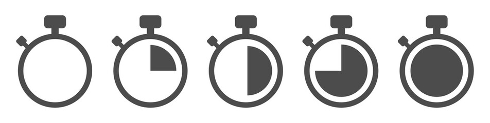 Clock icon set. Timer clock. Vector Time and Clock icons set. Circle icon. Vector illustration eps 10