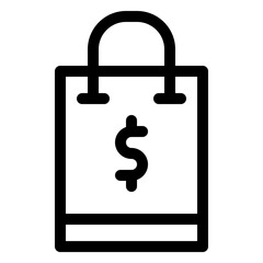 shopping bag icon vector line