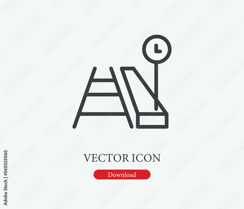 Poster platform vector icon. editable stroke. symbol in line art style for design, presentation, website or