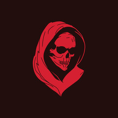 red evil minimalist hand drawing illustration vector