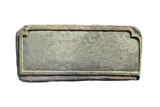 Old stone, stone plate with empty copyspace in PNG isolated on transparent background