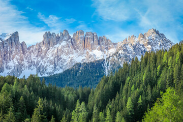 Dolomites italian alpine landscape near Cortina and Falzarego Pass, Italy