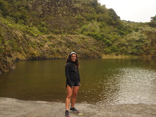 young woman in costa rica rainforest