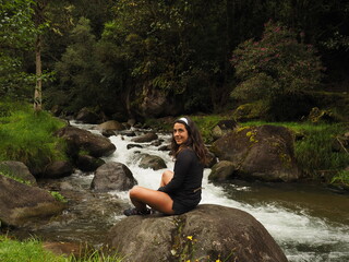 young woman in costa rica rainforest