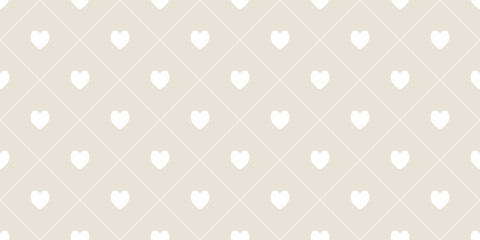 Seamless pattern with hearts, romantic background for wedding, birthday or Valentine's Day. Vector illustration