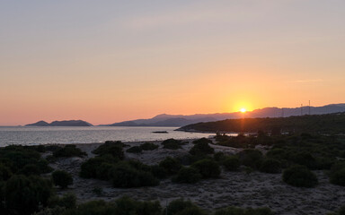 Sunset on the seashore