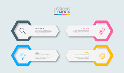 Business infographic template design icons 4 options or steps