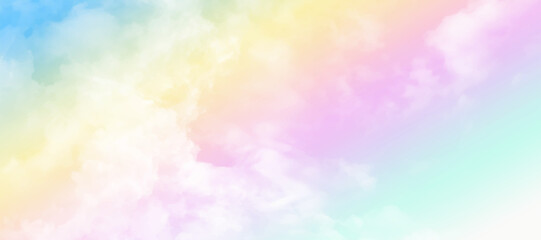 Beautiful views of pastel sky, white clouds arranged randomly