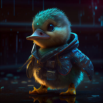 Generative AI - Cute Cyberpunk Duck
