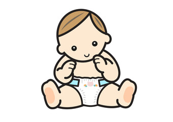 オムツ姿の赤ちゃん