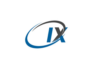 IX letter creative modern elegant swoosh logo design