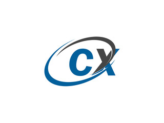 CX letter creative modern elegant swoosh logo design