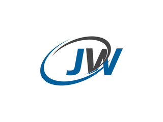 JW letter creative modern elegant swoosh logo design