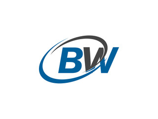 BW letter creative modern elegant swoosh logo design