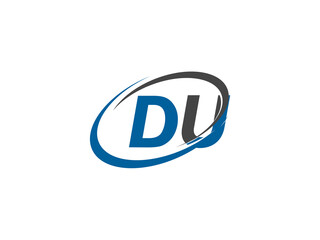 DU letter creative modern elegant swoosh logo design